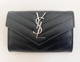 Saint Laurent Small Wallet in Black Grain Leather