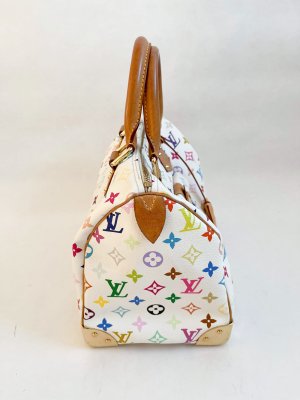 Louis Vuitton Speedy 30 White Multicolor