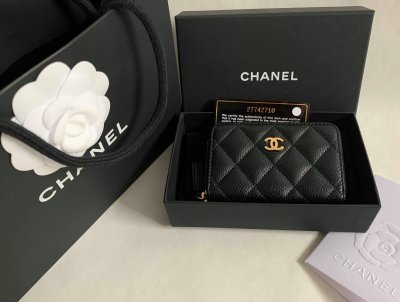 Chanel Zippy Coin Purse Black Caviar