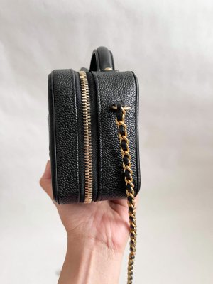 Chanel CC Filigree Vanity Bag in Black Caviar