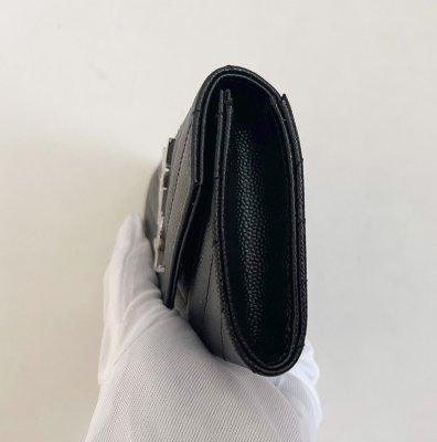 Saint Laurent Small Wallet in Black Grain Leather