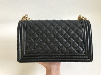 Chanel Boy 10 Black Caviar GHW