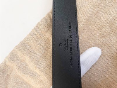 Gucci GG in Medium Black Leather Belt
