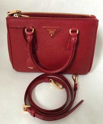 Prada Saffiano Leather 30 Red