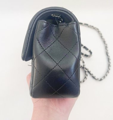 Chanel Classic mini 8 in black lamb leather SHW