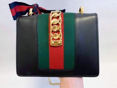 Gucci Sylvie Black Leather Mini