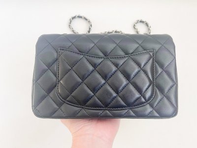Chanel Classic mini 8 in black lamb leather SHW
