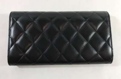 Chanel Long Wallet in Black Lamb Leather SHW