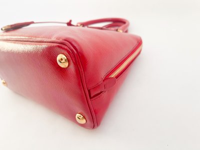 Prada Red Saffiano Leather Alma 25