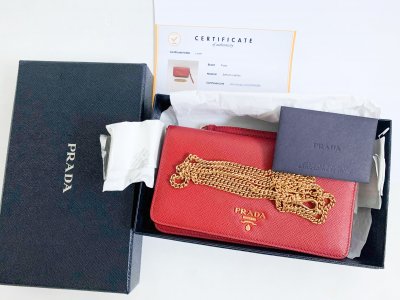 Prada Classic Logo WOC Saffiano Leather
