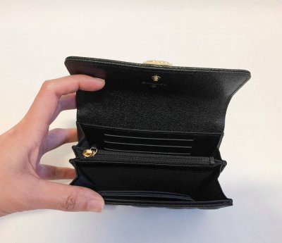 Chanel Boy Flap Wallet Black Caviar SHW