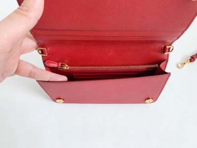 Prada Classic Logo WOC Saffiano Leather