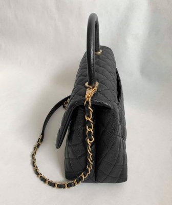 Chanel CoCo 10.5” Black Caviar Gold Brushed Hardware