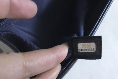 Chanel Boy 10 in Dark blue metallic caviar leather RSHW