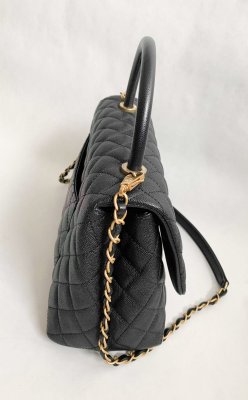 Chanel CoCo 10.5” Black Caviar Gold Brushed Hardware