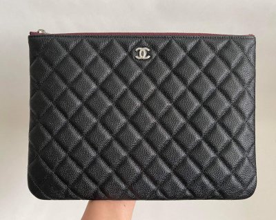 Chanel Classic Medium Clutch in Black Caviar