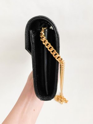 Saint Laurent Envelope Black Grained Leather GHW
