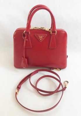 Prada Saffiano Leather Alma 25 Red