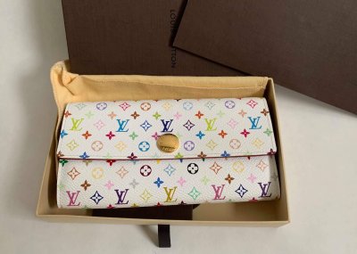 Louis Vuitton Sarah Wallet White Multicolore