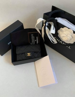 Chanel Classic Flap Coin Purse Black Caviar