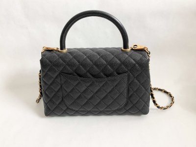 Chanel CoCo 10.5” Black Caviar Gold Brushed Hardware