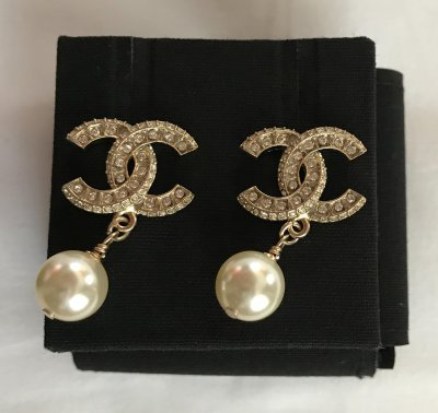 Chanel Earrings with Ehinestones and Pearl