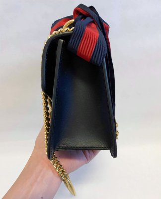 Gucci Sylvie Black Leather Mini