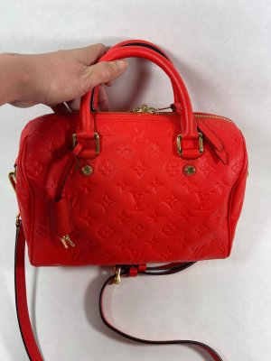 Louis Vuitton Speedy 30 Bandolier Red Empriente