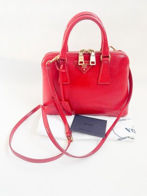 Prada Red Saffiano Leather Alma 25