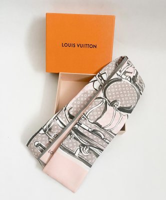 Louis Vuitton Silk BANDEAU grey/pink