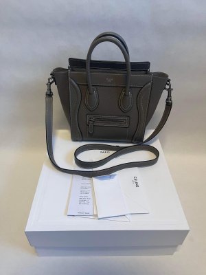Celine Nano Luggage in Beige Calf Leather