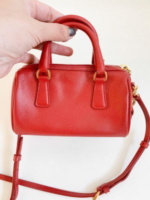 Prada mini Red Saffiano Leather
