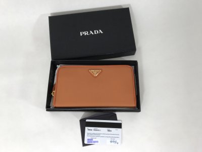 Prada Zippy Wallet Light Brown