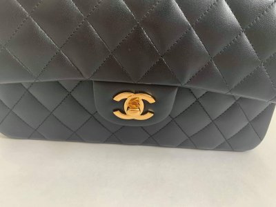 Chanel Classic 9 Dubble Flap Black Lamb Leather