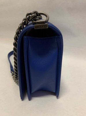 Chanel Boy 11 in Blue Calf Leather