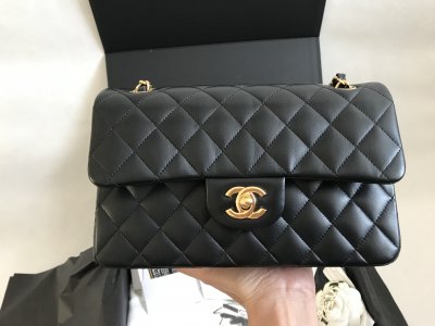 Chanel Classic 9 Dubble Flap Black Lamb Leather