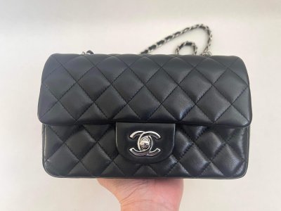 Chanel Classic mini 8 in black lamb leather SHW