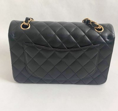 Chanel Classic 9 Dubble Flap Black Lamb Leather