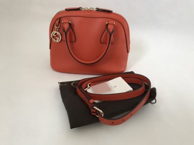 Gucci mini handbag in red-orange leather