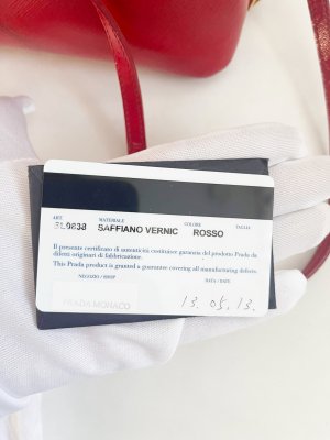 Prada Red Saffiano Leather Alma 25