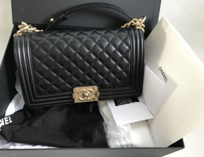 Chanel Boy 10 Black Caviar GHW