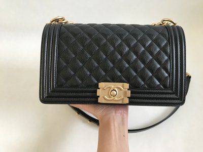 Chanel Boy 10 Black Caviar GHW