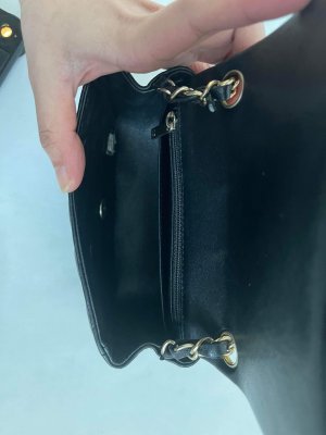 Chanel Classic Timeless Mini Square 7” in Black Lambskin Leather/Gold Brushed HW