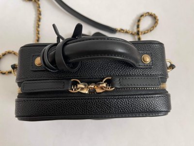 Chanel CC Filigree Vanity Bag in Black Caviar