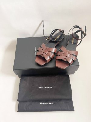 Saint Laurent Sandals in Brown Smooth Leather