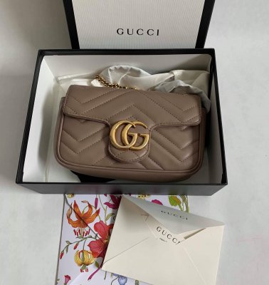 Gucci GG Marmont Mini Beige Leather
