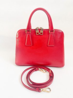 Prada Red Saffiano Leather Alma 25