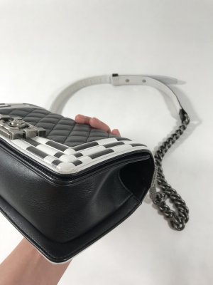 Chanel Boy Small 8 in Black and White Calf Leather