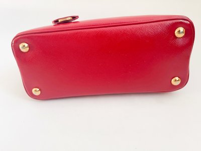 Prada Red Saffiano Leather Alma 25