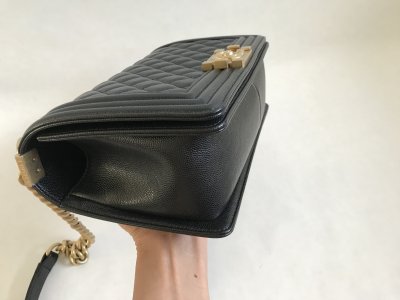 Chanel Boy 10 Black Caviar GHW